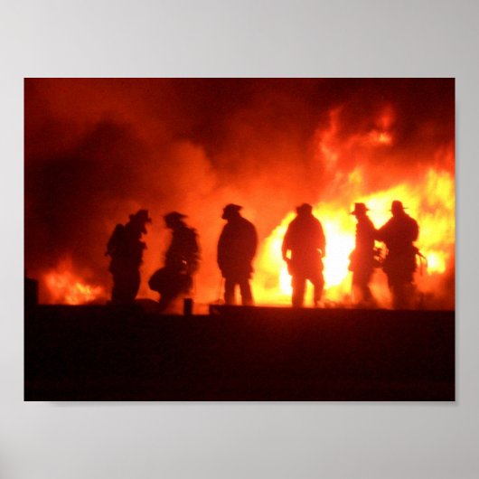 Poster pompiers en action (Devant)