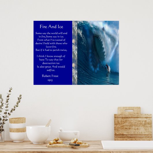 Poster Pompiers et glace avec silhouette océanique Affich (Cuisine)