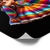 Poster Poncho Mexicain Drôle de Dabbing Sombrero Cinco De (Coin)
