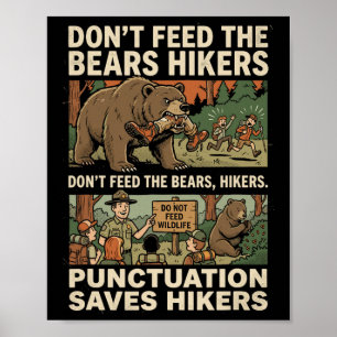 Poster Ponctuation grammaticale drôle sauve les randonneu