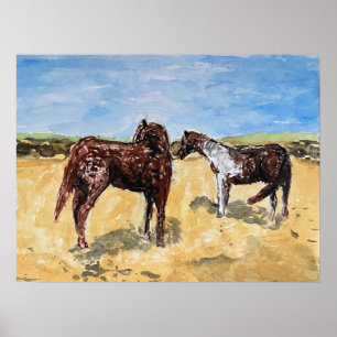 Poster Poneys de l'île d'Assateague