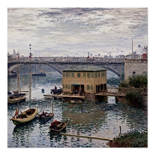 Poster Pont à Argenteuil le jour gris (Devant)