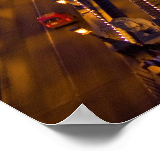 Poster Pont à chaîne et Pleine lune à la nuit (Coin)