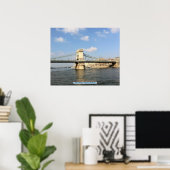 Poster Pont à chaînes, Budapest, Hongrie (Bureau à domicile)