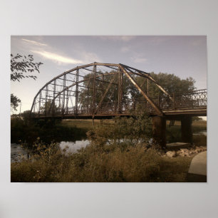 Poster Pont à voûte en fer de la voie ferrée rouillée