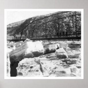 Poster Pont Alaska 1910 de Dawson de confiture de glace