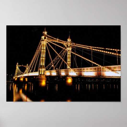 Poster Pont Albert la nuit Ouest Londres (Devant)