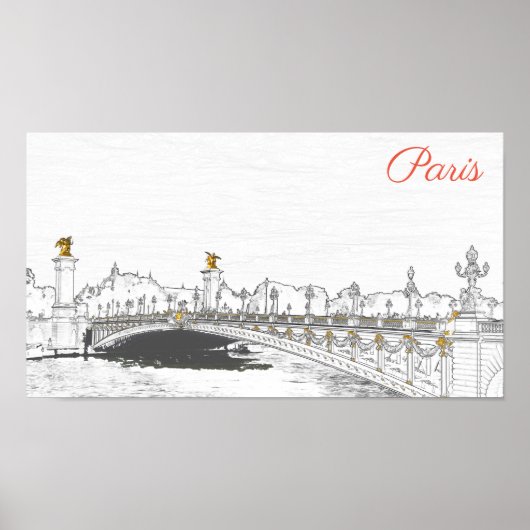 Poster Pont Alexandre III sur la Seine - Paris France (Devant)