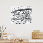 Poster Pont antique. Dessin au crayon. (Cuisine)