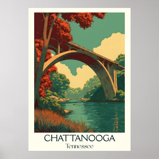 Poster Pont arqué de Chattanooga Tennessee (Devant)