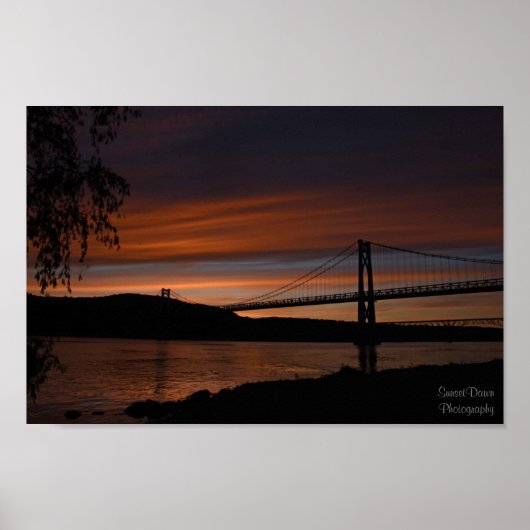 Poster Pont au coucher du soleil 2 (Devant)