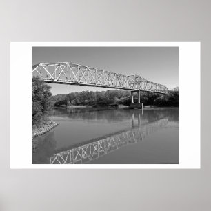 Poster Pont Au-Dessus De La Rivière Missouri (B & W)