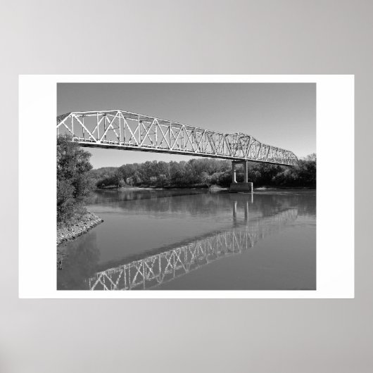 Poster Pont Au-Dessus De La Rivière Missouri (B & W) (Devant)