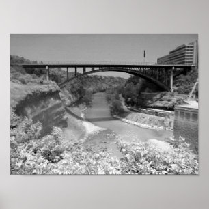 Poster Pont au-dessus de photographie de gorge de rivière