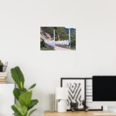 Poster Pont avec des drapeaux de prière bouddhistes - Bho (Bureau à domicile)