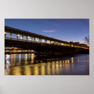 Poster Pont Bir-Hakeim à l'aube en hiver - Paris