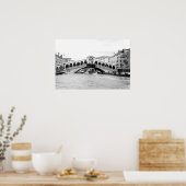 Poster Pont Black and White Rialto, Venice. (Cuisine)