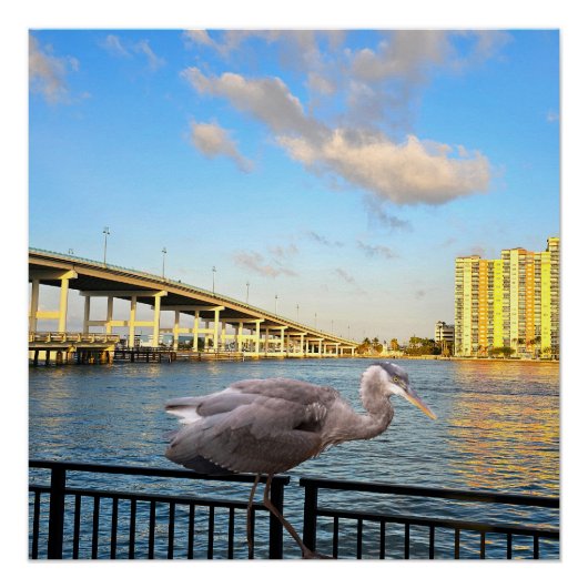 Poster Pont Blue Heron. Riviera Beach. Floride (Devant)