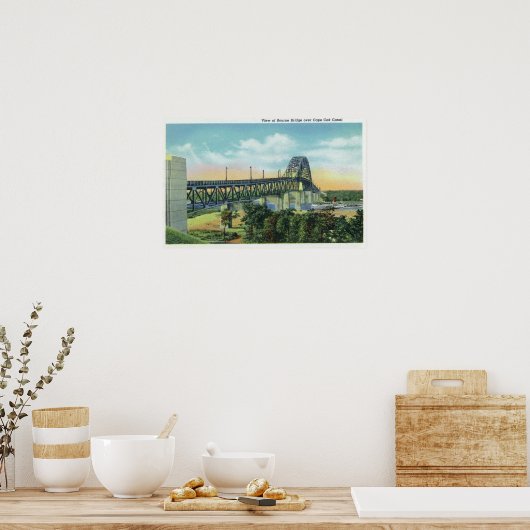 Poster Pont Bourne sur Cape Cod Canal View (Cuisine)