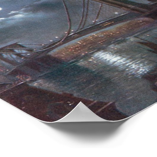 Poster Pont Brooklyn au clair de lune (Coin)