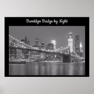 Poster Pont Brooklyn par nuit