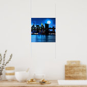 Poster Pont Brooklyn sous une Pleine lune (Cuisine)