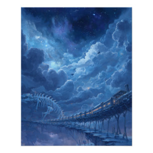 Poster Pont Céleste sous une tempête d'étoiles