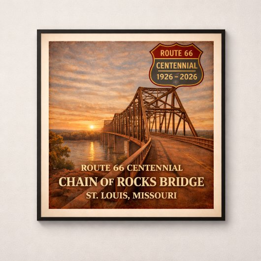 Poster Pont Chain of Rocks de la route 66