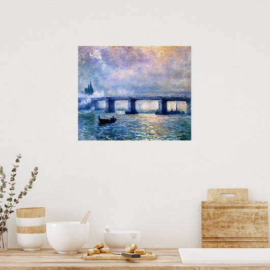Poster Pont Claude Monet Charing Cross (1903) (Cuisine)