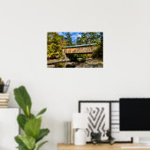 Poster Pont couvert de Montgomery avec feuillage d'automn (Bureau à domicile)