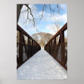 Poster Pont couvert de neige (Devant)