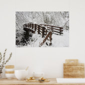 Poster Pont couvert de neige en bois (Cuisine)