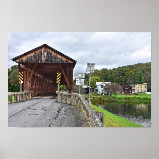 Poster Pont couvert, Downsville, New York (Devant)