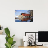 Poster Pont couvert en hiver (Bureau à domicile)