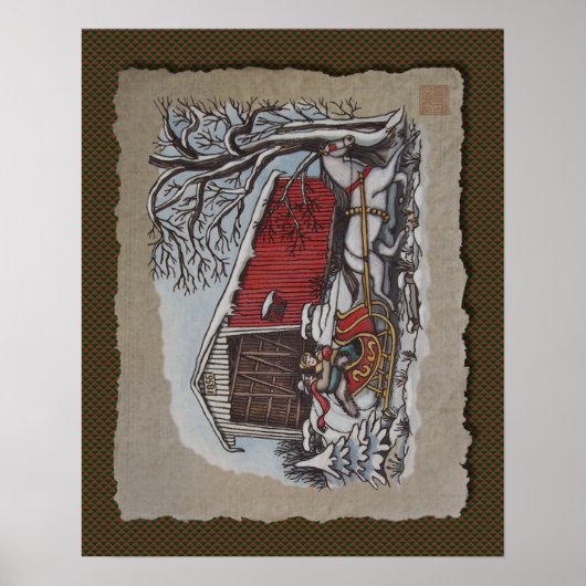Poster Pont couvert et traîneau (Devant)