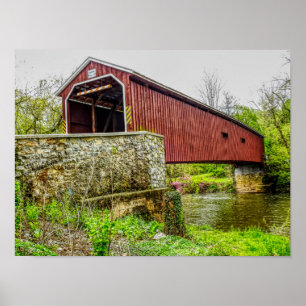 Poster Pont couvert — imprimé d'art _ Lancaster Pa