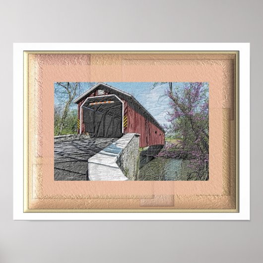 Poster Pont couvert - Lancaster PA - Art print (Devant)