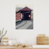 Poster Pont couvert rouge (Cuisine)