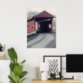 Poster Pont couvert rouge (Bureau à domicile)