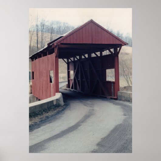Poster Pont couvert rouge (Devant)