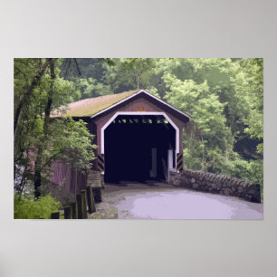 Poster Pont couvert rustique de Kurtz Mill Lancaster PA