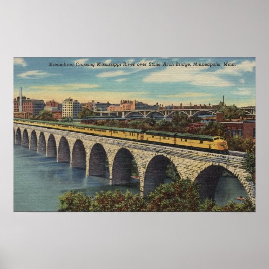 Poster Pont d'arche en pierre de passage (Devant)