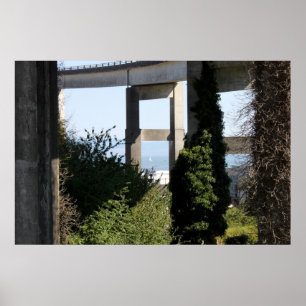 Poster Pont d'Astoria-Megler avec un voilier