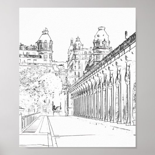 Poster Pont de Bir-Hakeim sur la Seine - Paris, France (Devant)