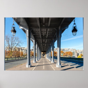 Poster Pont de Bir-Hakeim sur la Seine - Paris, France
