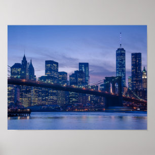 Poster Pont de Brooklyn au crépuscule