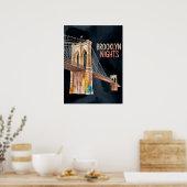 Poster pont de Brooklyn la nuit à DUMBO (Cuisine)