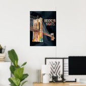 Poster pont de Brooklyn la nuit à DUMBO (Bureau à domicile)