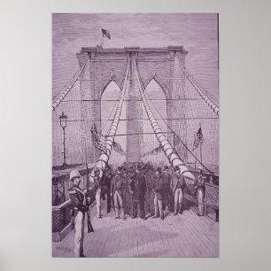 Poster Pont de Brooklyn, le Président Arthur à son