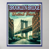 POSTER PONT DE BROOKLYN - MANHATTAN - BROOKLYN - NEW YORK (Devant)